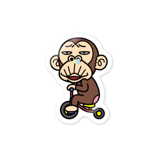 イラッとお猿さん　三輪車 Sticker