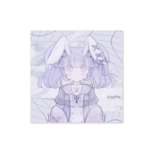 電子のうさぎ。（鈴子らん）square Sticker