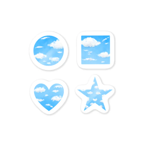 青空と雲　図形 Sticker
