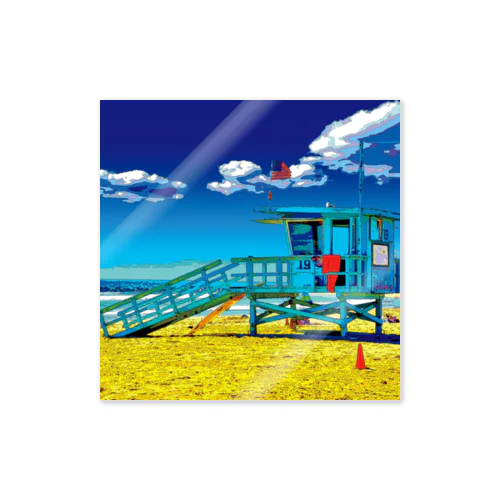 アメリカ ベニスビーチのライフガードステーション Sticker