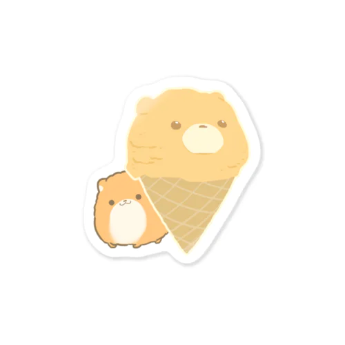 ポメラニアンとアイスクリーム Sticker