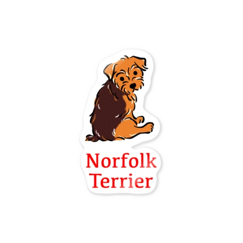 ふりむき犬（ドット）ブラタン Sticker