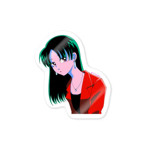 ちょっとバブルな90's girl Sticker