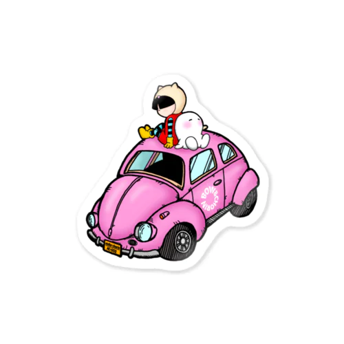 Good friend ×ピンクかぶとむし Sticker