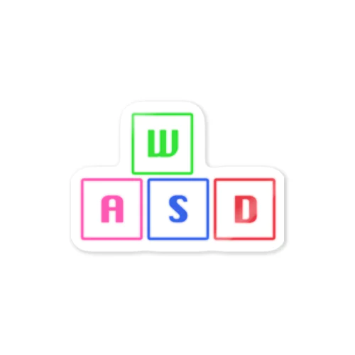 ネオンアート風 WASD 스티커