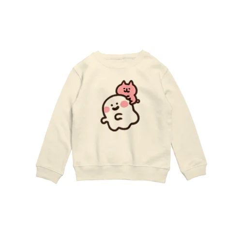 おばけとネコちゃん Crew Neck Sweatshirt