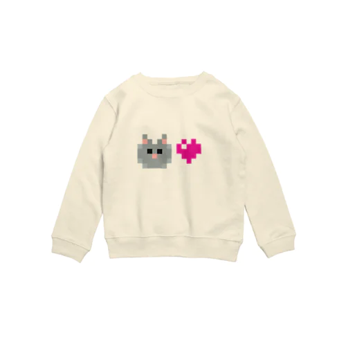 ドット絵ねこちゃんラブ Crew Neck Sweatshirt