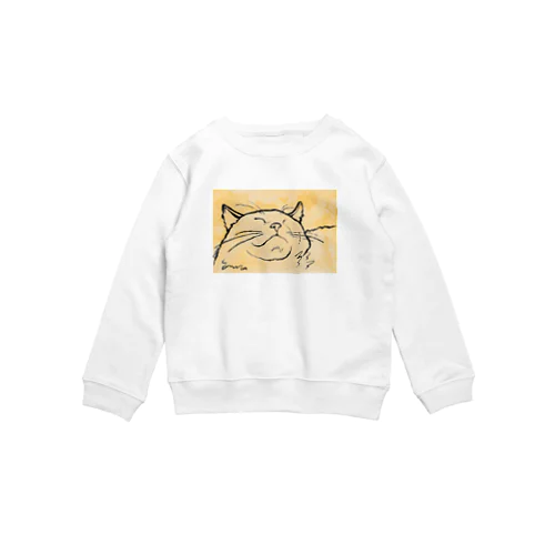 白猫にゃん Crew Neck Sweatshirt