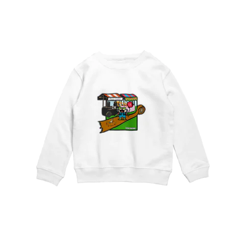 ぴえんカエル🐸💦(kids) Crew Neck Sweatshirt