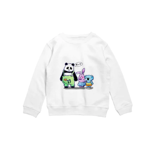 パンダうさぎコアラ（淡い色用） Crew Neck Sweatshirt