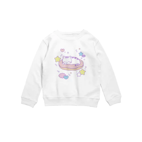 ゆめねこ　ドーナツでねんねこ Crew Neck Sweatshirt