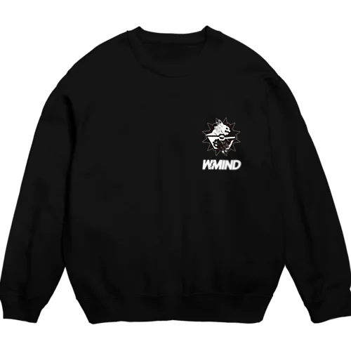 W-MIND（文字付き/White） Crew Neck Sweatshirt