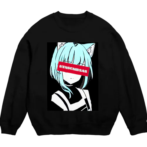 電脳猫耳少女 Crew Neck Sweatshirt