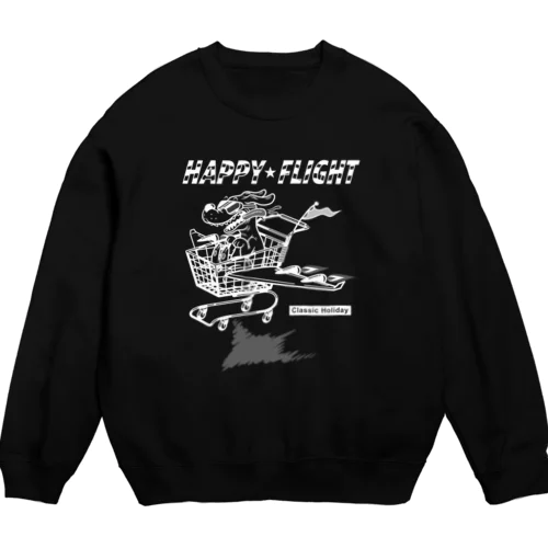 happy dog -happy flight- (white ink) スウェット