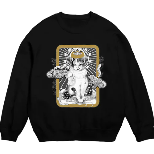 養蚕守護猫 Crew Neck Sweatshirt