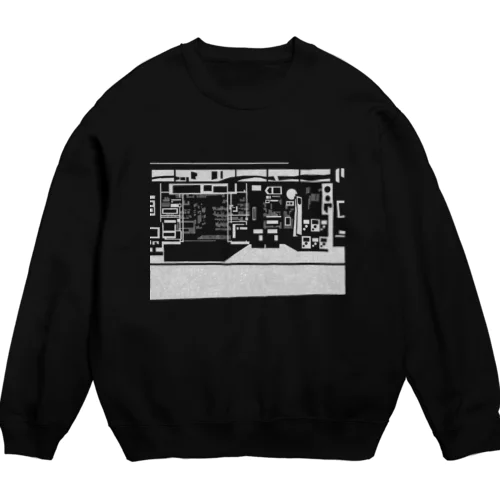 コンビニ柄【白】 Crew Neck Sweatshirt