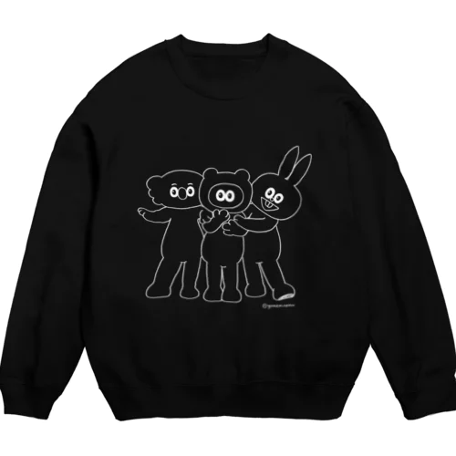 イケメンたぬフレ・線画 Crew Neck Sweatshirt