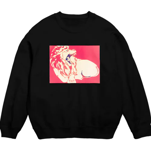 ライオンのナッツ（pink） Crew Neck Sweatshirt