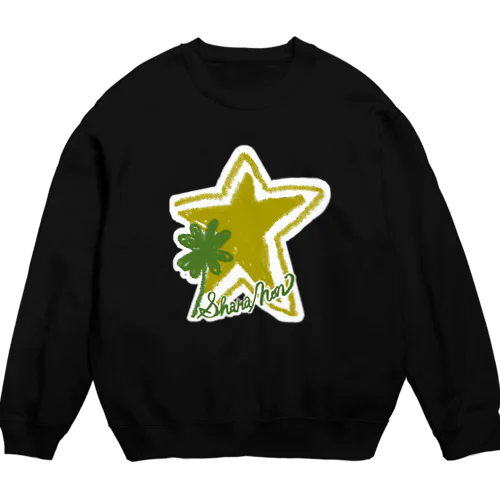 手書きスター文字入り★ Crew Neck Sweatshirt