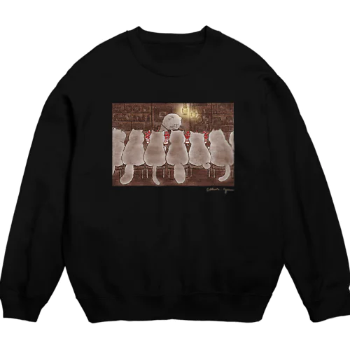 真夜中の食いしんぼう猫 Crew Neck Sweatshirt