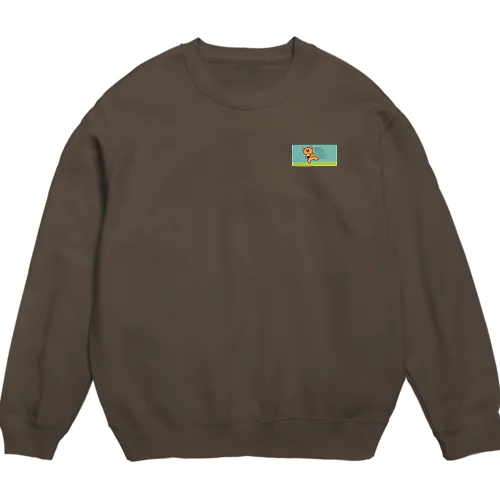 おにぎりを持って走る熊 Crew Neck Sweatshirt