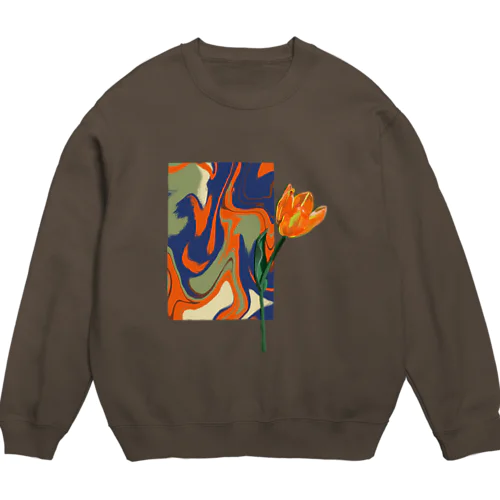 marble  tulip lip ip Crew Neck Sweatshirt