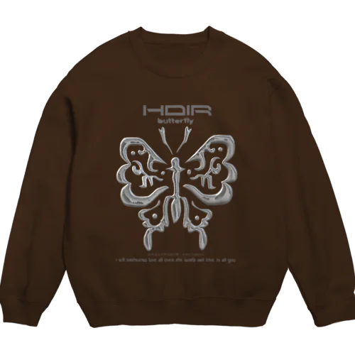 Metallic butterfly トレーナー Crew Neck Sweatshirt