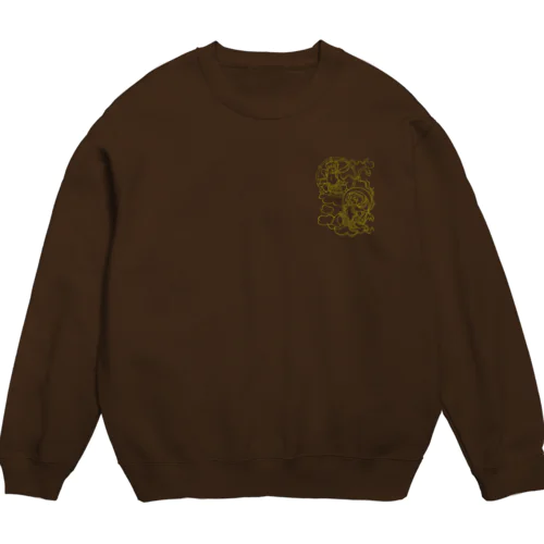 風猫⚡雷猫〈線画ver.〉 Crew Neck Sweatshirt