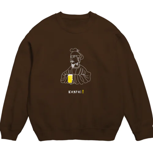 偉人 × BEER（聖徳太子）白線画 Crew Neck Sweatshirt