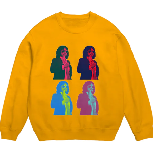 魚をくわえた男 Crew Neck Sweatshirt