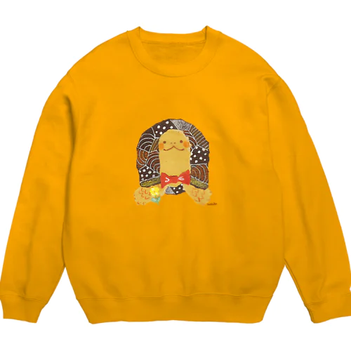 蝶ネクタイのゾウガメくん Crew Neck Sweatshirt