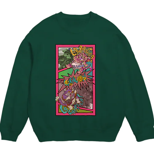 ラフヴーリン　アメコミ風ピンク枠 Crew Neck Sweatshirt