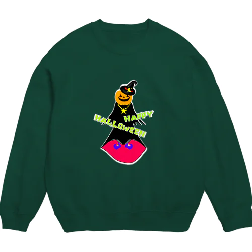 HALLOWEENかぼちゃ魔女 Crew Neck Sweatshirt