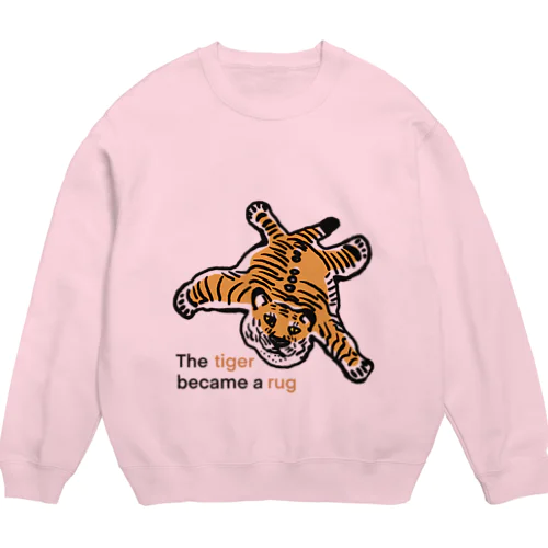 トラが敷物になった Crew Neck Sweatshirt