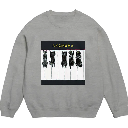 ピアノにゃんこ Crew Neck Sweatshirt