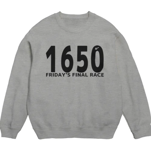 左回り1650m外 GRAYバージョン Crew Neck Sweatshirt