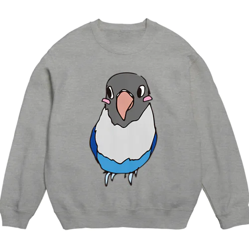 ブルーボタンインコさん Crew Neck Sweatshirt