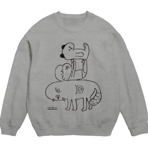犬と赤子とイタチ Crew Neck Sweatshirt