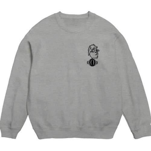 ウサコロまる・ジャグリング２（小）（線画：黒バージョン） Crew Neck Sweatshirt