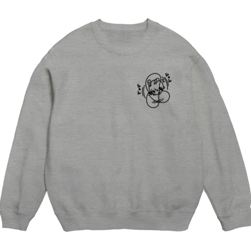 ウサコロまる・縄跳び（小）（線画：黒バージョン） Crew Neck Sweatshirt