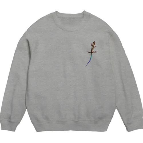 トカゲついてるよ！ Crew Neck Sweatshirt