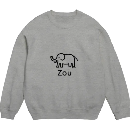 Zou (ゾウ) 黒デザイン Crew Neck Sweatshirt