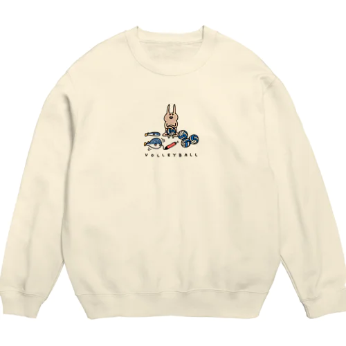 バレーボール　フグが膨らむ Crew Neck Sweatshirt