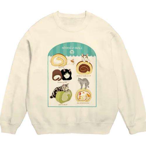 にゃんこロール屋さん Crew Neck Sweatshirt