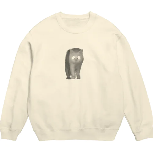 暗闇に光るキャッツアイ Crew Neck Sweatshirt