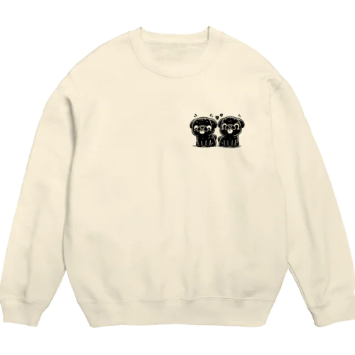 twin pug Crew Neck Sweatshirt