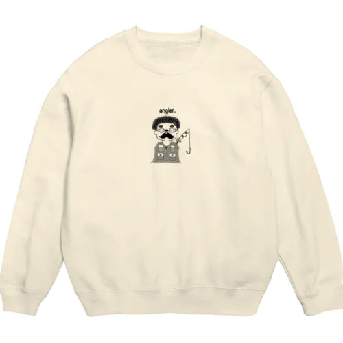 あんぐらーおじさん（モノクロ） Crew Neck Sweatshirt