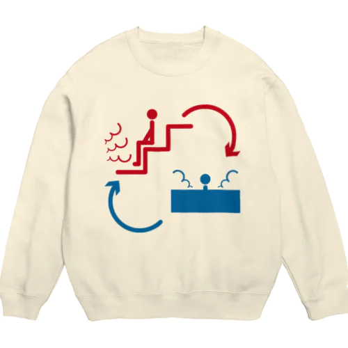 ピクトグラム風サウナ Crew Neck Sweatshirt