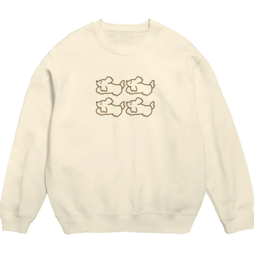 ４ひきのぱぴちゃん Crew Neck Sweatshirt