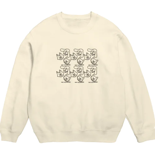 モン太テスフクのにっこり笑顔 Crew Neck Sweatshirt